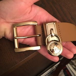 MICHAEL by Michael Kors Tan Belt with Gold Lock